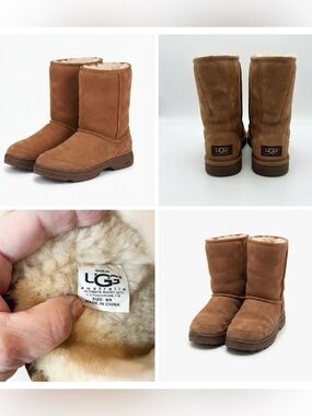 UGG “Ultimate Short” Suede Shearling Boots -Women’s